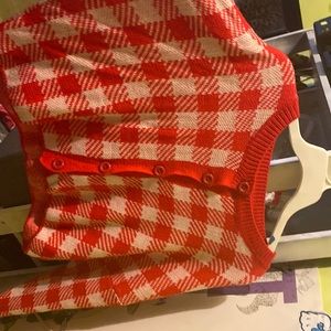 Plaid crop top sweater